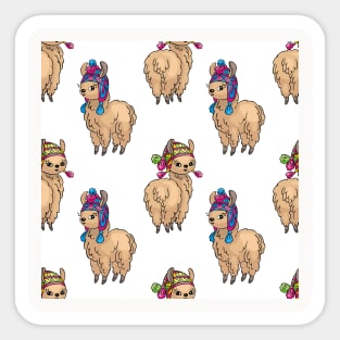 Cute Llamas Neck Gator Brown Lllama Sticker